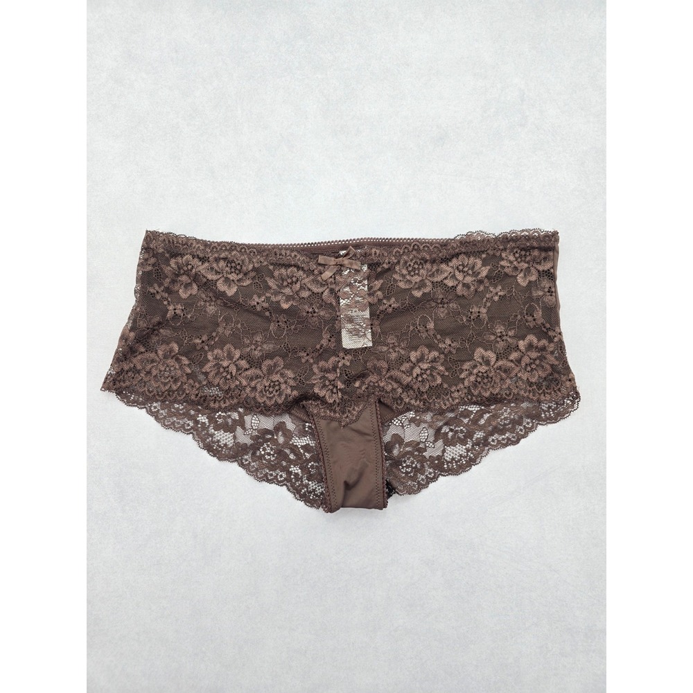 Lace Brown Panty Lace Dainty‎ Whimsy Sexy Goth Fairy Coquette Bridal XL